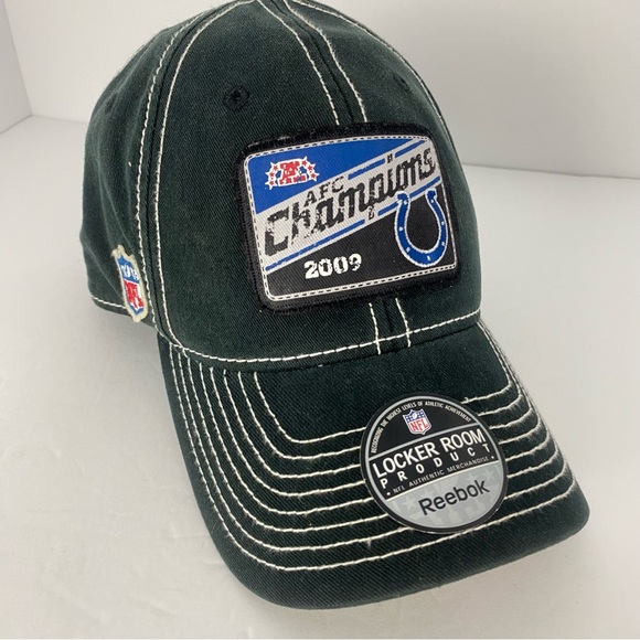 NEW  NFL Indianapolis Colts AFC Champions 2009 Cap Hat Flexfit Reebok Adult OSFM - Picture 1 of 9